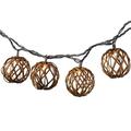 Everlasting Glow 6 ft. Decorative Rattan Sphere Patio String Light