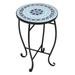 VINGLI Mosaic Accent Table 14 Round Side End Table Plant Stand (Blue Ocean)