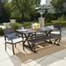 Christopher Knight Home Sherman Oaks Outdoor 6-piece Rectangle Aluminum Wicker Dining Set with Cushions by