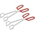 Stainless Steel Kitchen Tongs HL Heavy Duty Cooking Tongs Good Grips 10-Inch Scissors Tongs with Comfortable Red Handle for Cooking Barbecue Set of 2