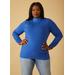 Plus Size Faux Leather Embellished Knit Top