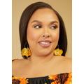 Plus Size Chiffon Petal Beaded Earrings