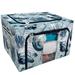 ECZJNT nautical style seashells Storage Bag Clear Window Storage Bins Boxes Large Capacity Foldable Stackable Organizer With Steel Metal Frame For Bedding Clothes Closets Bedrooms