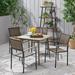 Christopher Knight Home Alpina Acacia Wood 5-piece Square Table Outdoor Dining Set by - N/A Gray Finish+Black