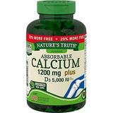 Absorbable Calcium 1200 mg with Vitamin D3 5000 IU | 120 Softgels | Calcium Carbonate Supplement | Non-GMO Gluten Free | Nature s Truth