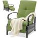 AECOJOY Adjustable Patio Reclining Lounge Chair with Strong Extendable Metal Frame and Comfortable Cushions-Green