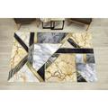 Gray And Yellow Marble Rugs Luxury Marble Rugs Geometric Shape Rug Accent Rug Hallway Rug Office Rug Modern Soft Rugs Front Door Rug 3.3 x6.5 - 100x200 cm