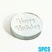 5/10/20 PCS Happy Birthday Acrylic Cupcake Disc Rose Gold Party Celebration Silver