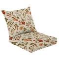2 Piece Indoor/Outdoor Cushion Set Fruit berry flowers Autumn seamless pattern vintage Casual Conversation Cushions & Lounge Relaxation Pillows for Patio Dining Room Office Seating