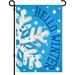 Hello Winter Garden Flag 12x18 Inch Christmas Garden Flag Vertical Double Sided Burlap Winter Outdoor Yard Flag White Snowflake