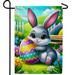 America Forever Bunny Easter Garden Flag 12.5 x18 inch Double Sided Rabbit Egg Hunt Farmland Hare Small Spring Flowers Holiday Seasonal Easter Day Flags for Outdoor Yard Lawn Decoration