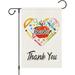Thank You Teachers Garden Flag 12x18 Double Sided Vertical Burlap Small Welcome Teachers Appreciation Week Yard House Flags with Love Heart Decor Outside Outdoor House Decoration (ONLY FLAG)