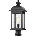 YGDU Outdoor Post Light 21 Inch Large Exterior Lamp Post Light Black Waterproof Pole Lantern Light Fixture with Seeded Glass 4FD54P2 BK