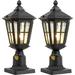 Dusk to Dawn Post Light Outdoor 2 Pack 17 H Outdoor Lamp Post Light with Pier Mount Adapter Waterproof IP65 Classic Die Cast Aluminum with Water Ripple Glass Matte Black