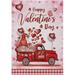 Valentines Day Gnome Welcome Garden Flag 12x18 Inch Happy Valentines Day Yard Flags Red Truck Valentines Flag Large Vertical Double Sided House Flag Seasonal Outside Decor for Yard Farmhouse