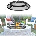 Fire Pit Spark Screen 30 inch - Heavy Metal Outdoor Fire Pit Screen Cover Round with Hook for Easy to Lift fire Pit Screen 30 inch Round firepit Replacement Screen & Fire Pit Insert