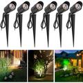 RNEHON 7W LED Landscape Lighting Outdoor Spotlight 12V-24V AC/DC Low Voltage Garden Pathway Lights Warm White IP67 Waterproof for Driveway Yard Lawn Patio Outdoor Lights(6 Pack)