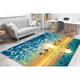 Coastal Rug Tropical Rug Beach Soft Rug Sunrise Rug Sunset Rug Blue Decor Rug Modern Rug Entry Rug Thick Rug Pattern Rug Car Mat 3.3 x5 - 100x150 cm