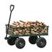 M optimized Heavy-Duty Steel Garden Cart 550 lbs Capacity with Removable Side Mesh Metal Wagon Lawn with 180Â° Rotating Handle for Garden Lawn Patio