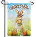 America Forever Happy Easter Garden Flag 12.5 x18 inch Double Sided Bunny Rabbit with Glasses Egg Hunt Farmhouse Flowers Small Spring Holiday Seasonal Easter Day Flags for Outdoor Yard Lawn Decoration