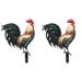 2 PCS Imitation Chicken Floor Plug Patio Decoration Garden Statuary Sculptures Emblems Stake Animal Signage Acrylic