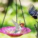 Hanging Bird Bath for Garden Wild Bird Water Feeder Outdoor Glass Hanging Bird Baths 10Inch Outdoor Wild BirdBath Dish for Garden Yard Patio