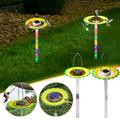 Oneshit Suet Feeders For Outside Hanging Solar Bird Feeder For Outside - Garden Decoration Solar Light Stake Lights Bird Feeder | Solar Powered Light With Stakes Sunflower Shape Ground Lamp