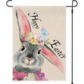 Garden Flag Happy Easter Day 12.5x18 Inch Double Sided Yard Flag for Outside Hanging Small Burlap Banner Spring Summer Flag Tree Hanging Bow Eater Egg Butterfly Petal Decor 04