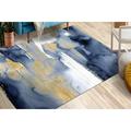 Modern Rugs Large Rug Navy Blue Rug Accent Rugs Luxury Rug Blue And Gold Painting Rugs Front Door Rugs Hallway Rug Car Mat Rug 2.3 x3.3 - 70x110 cm