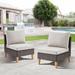 PARKWELL Outdoor 2-Piece Armless Sofa with Beige Cushions