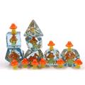 Mushroom Dice Set for D&D Pathfinder RPG - Orange Blue