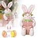 Easter Bunny Gift Box Decor 2024 New Easter Decoration Creative Cartoon Rabbit Doll for Easter Gift Cute Easter Gift Box Bunny Doll Decor for Home Office Table Decor (Pink)