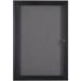 Fabric Corkboard For Wall Mounting 24 X 36 Enclosed Message Board With Hinged Swing-Open Door Gray Fabric And Black Aluminum Frame