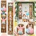 Lloopyting Happy Birthday Banner Easter Decorations Banner Porch Sign Welcome Hanging Front Door Decor Happy Easter Banner Festival Decorative Hanging Banner Door Flags Easter Decorations Brown