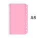 A5/A6 Binder Pockets PVC Binder Loose Leaf Bag Colorful Zipper Folders For 6-Ring Notebook Binder Pouch Document Filing Bags A6-Pink