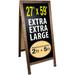 Extra Large Gigantic Sandwich Board Sidewalk Chalkboard Sign: 59 X27 Reinforced Heavy-Duty Double Sided Chalk Board Standing Sign A-Frame (Rustic)