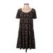 Nine Britton Casual Dress - A-Line Scoop Neck Short sleeves: Black Dresses - Women's Size Small