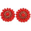 2 Pcs Decor Sewing Buttons Suit Buttons Beaded Round Buttons Sweater Buttons Headboard Buttons Circle Rhinestone Button Beaded Buttons Coat Round Red Crystal