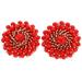 2 Pcs Decor Sewing Buttons Suit Buttons Beaded Round Buttons Sweater Buttons Headboard Buttons Circle Rhinestone Button Beaded Buttons Coat Round Red Crystal