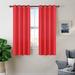 Deco Window Set of 2 Semi-Blackout Curtains (4 x 5)ft. Solid Polyester Room-Darkening Curtain (Red)