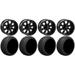 LSI Casino 10 Black Golf Wheels 205x50-10 Cruze Tires E-Z-GO & Club Car