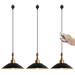 Kiven 3-Light H-Type track lighting pendants Modern h track pendant lights with Remote Control Dimmer Decorative Track Lighting Fixture Black Iron Lampshade