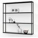 JIAH Wall-Mounted Steel Floating Shelving Unit for Kitchen Storage or Display Use -36 H x 36 W x 6 D Inches- Black -