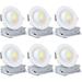 WAGEE 5CCT 4 Inch Eyeball Recessed Light with Junction Box Narrow Frame Aluminum CRI90+ Dimmable 12W Gimbal Downlight IC Rated 2700K-5000K Selectable Pack of 6