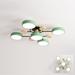 Ceiling Light Green Modern Chandelier Ceiling Lights for Kitchen/Bedroom/Dining Room/Living Room Led Ceiling Lamp 55w 3000k/4000k/6000k (3-Color Light) (5-Light Green)