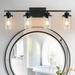 Bathroom Vanity Light Fixtures 4-Light Matte Black Vanity Lights for Bathroom Over Mirror Farmhouse Wall Sconce with Clear Glass Shade Wall Lamp Lighting for Bedroom Dining Living Room Hallway