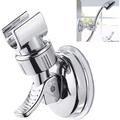 Shower Wall Holder Bracket Adjustable Shower Head Holder Removable Shower Head Holder Suction Cup Shower Head Holder No Drill Shower Head Bracket with Chrome Polished for Home and Hotel Bathroom