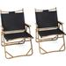 Set of 2 Outdoor Folding Chairs Portable Aluminum Chair for Picnic 265lbs