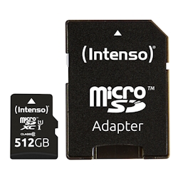 Intenso 512GB microSDXC Class10 UHS-I Premium + SD-Adapter Image