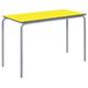 Premium Crushed Bent Rectangle School Table with Duraform Edge - 1200mm - 14+ Years - Yellow - Speckled Grey Frame